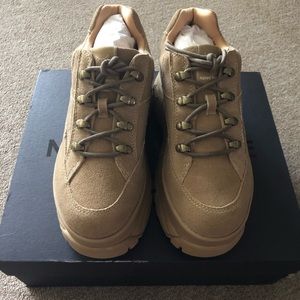 NWB Naked Wolfe Taupe Suede Sporty Sneakers